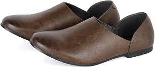 DEDEDES 5228 Men's Slip-on Leather Shoes, Simple and Easy to Match, Slip on Babouche with Heel
