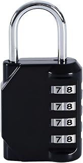 2 Pack Luggage Combination Locks, 4 Digits for Travel Bags, Backpacks, Resettable Combination Locks, Black, Leisure
