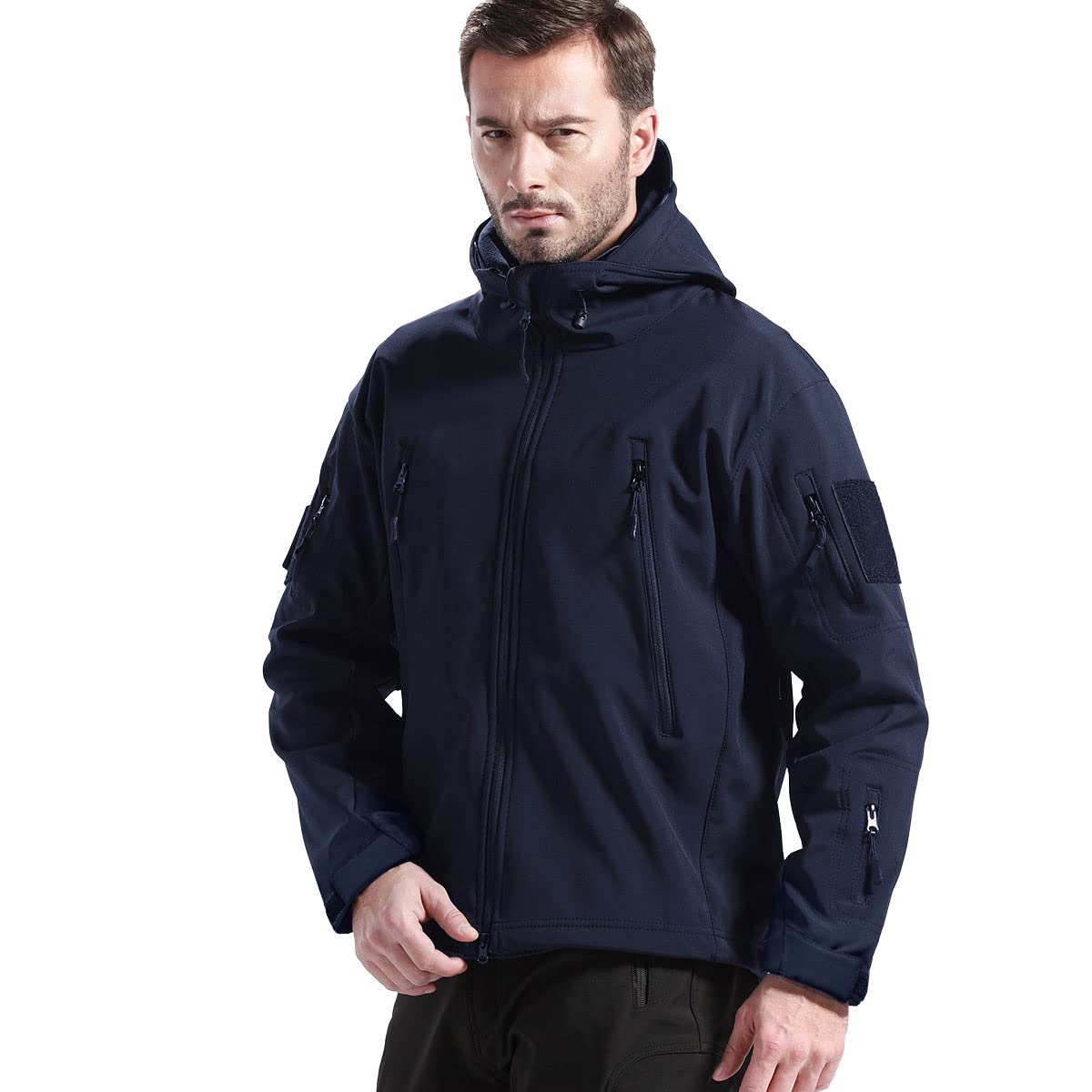 FREE SOLDIER Men's Softshell Jacket Military Softshell Jackets Outdoor Fleece Li