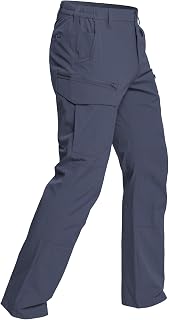 CARWORNIC Men's Quick Dry Tactical Hiking Pants Flex Water Resistant Lightweight Outdoor Fishing Cargo Work Pants 9 Pockets