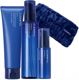 Clearful Orbis Quasi-Drug 3-Step Set Face Wash Foam & Lotion & Moisturizer Refreshing Hairband Included Medicated Acne Sensitive Skin Skin Care Facial Cleanser 4.2 oz (120 g) & Lotion 6.1 fl oz (180