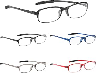 PROFLEX Flexible Reading Glasses (3 Pack), Anti-Shock, Anti-Scratch, Anti-Slip, Unisex (Women and Men), Assorted Colors, Graduation +1.0, +1.5, +2.0, +2.5, +3.0, +3.5, +4.0