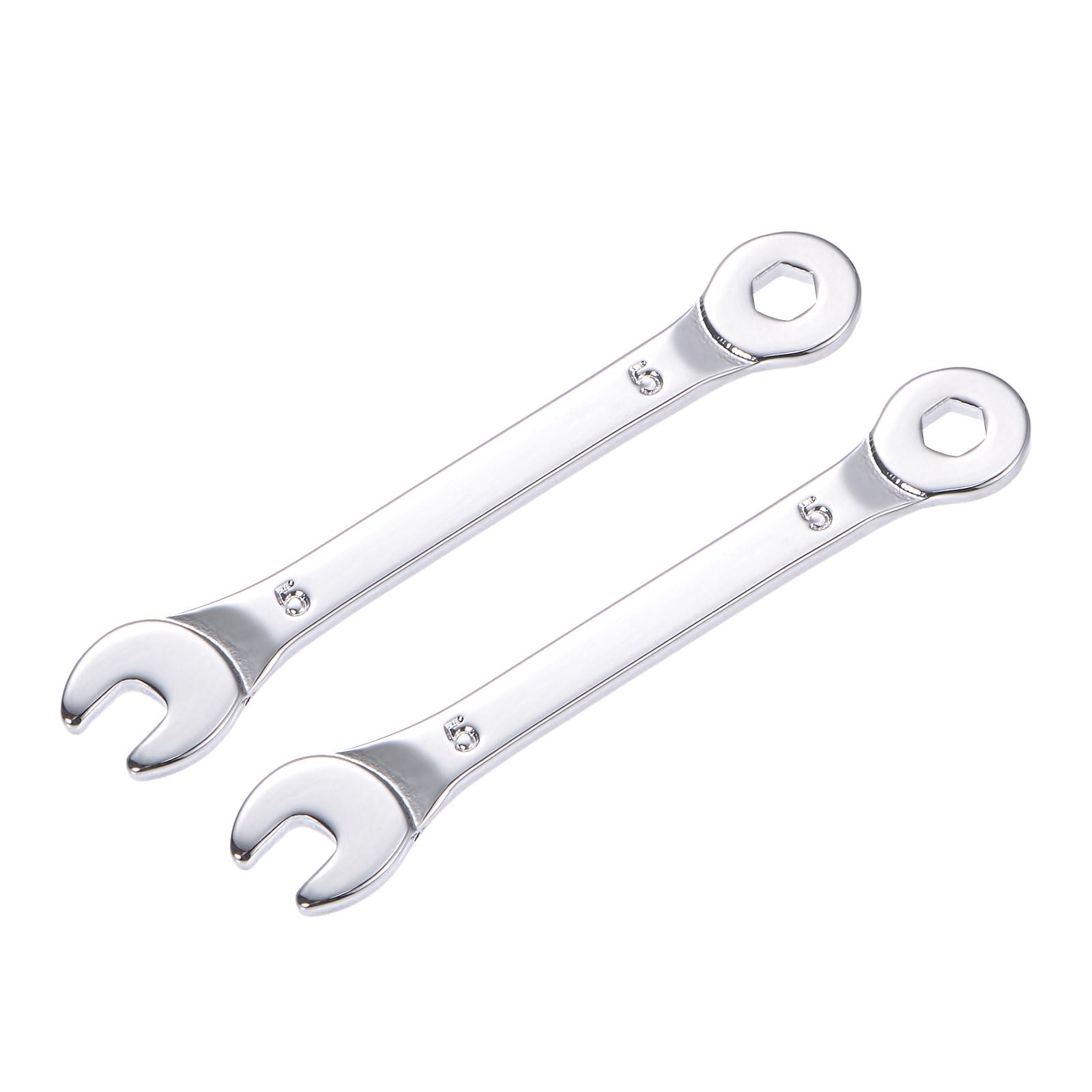 2 Pcs 6 Point Offset End Combination Spanner with Angled Open End Slim Carbon St
