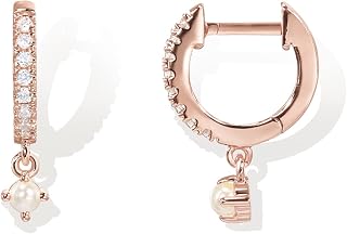 PAVOI 14K Gold Plated Dainty Motif Charms Huggie Hoop Earrings for Women