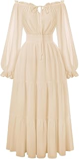 Scarlet Darkness Women Renaissance Off Shoulder Split Sleeve Maxi Dress