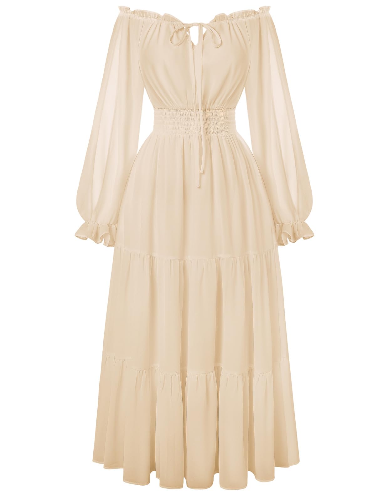 Scarlet Darkness Women Renaissance Off Shoulder Split Sleeve Maxi Dress