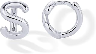 PAVOI 14K Gold Plated Dainty Initial Letter Huggie Hoop Earrings for Women