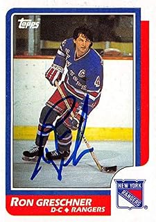 Ron Greschner autographed Hockey Card (New York Rangers, 67) 1986 Topps #18