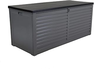 CHARLES BENTLEY 490L Plastic Storage Box Chest, Grey Body &, Grey, Black
