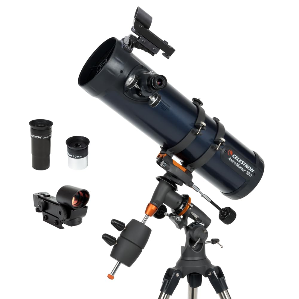 Celestron AstroMaster 130EQ Telescope for Deep-Sky Beginners | Large 130mm Optic