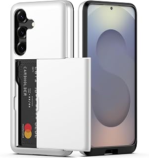Nvollnoe for Samsung Galaxy S25 Case with Card Holder White