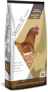 Copdock Mill Range Layers Pellets with Verm-X Chicken Feed 20kg | Premium Quality Complete Feed for Poultry, 100% Natural Mix, Aid Digestion, Protect Against Intestinal Problems