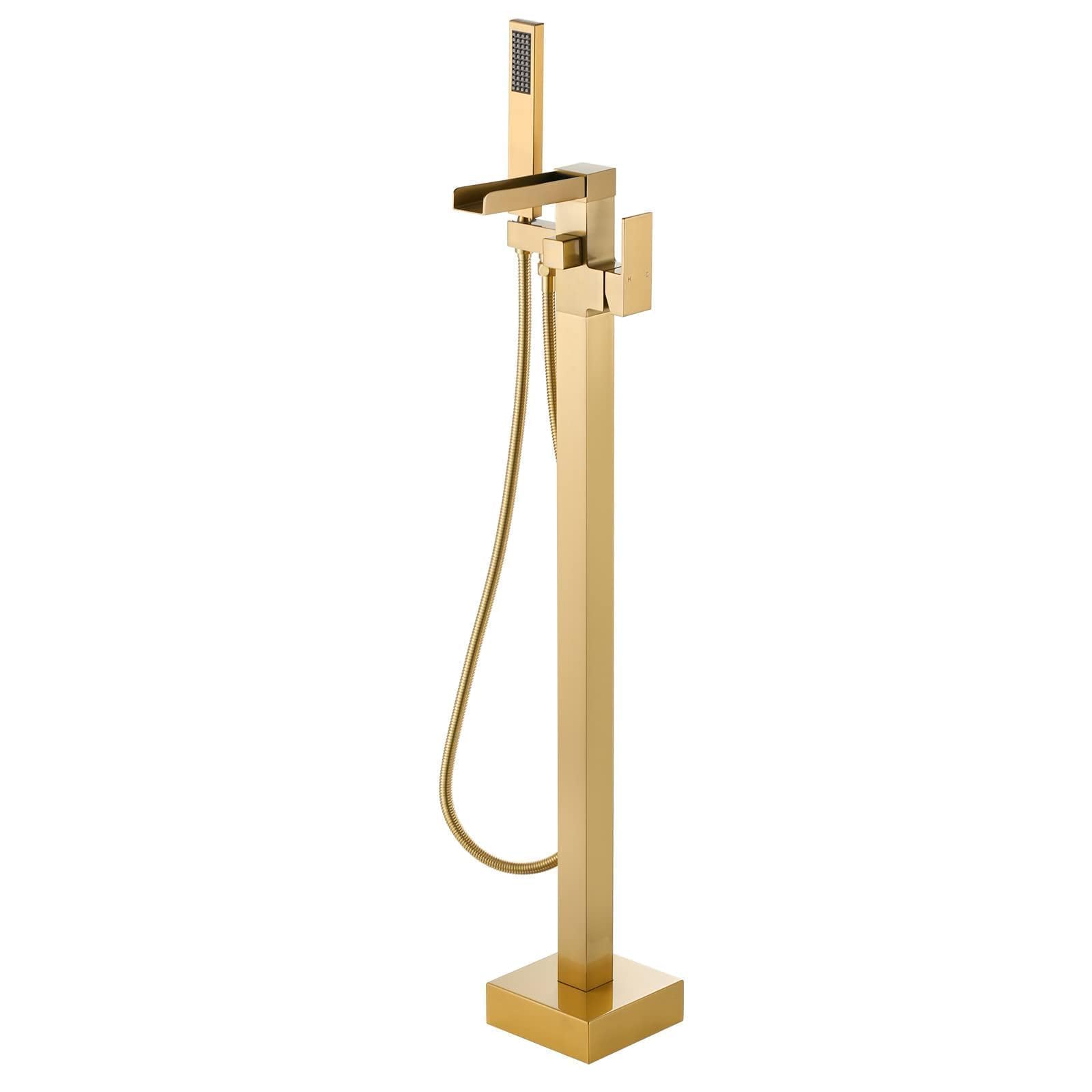 Freestanding Tub Faucet Brushed Gold: ALEASHA High Flow Max 6.74 GPM Free Standi