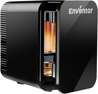 Enventor Mini Fridge 4 Litre/ 6 Can, Portable Cooler and Warmer, AC+12V DC | Mini Fridge for Bedrooms, Car, Skincare, Fruit and Drinks, Black