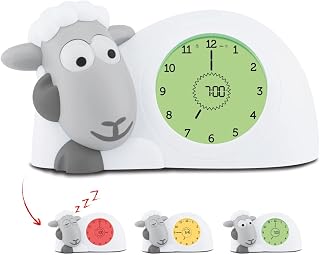 ZAZU Horloge Sam l'Agneau - Horloge d'Entraînement au Sommeil et Veilleuse pour Enfants | Réveil Lumineux | Aidez Votre Enfant à Apprendre Quand se réveiller | Luminosité réglable | Arrêt Automatique