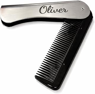 Personalised Laser Engraved Foldable Hair Comb – Portable Travel Comb Brush for Men & Women – Stainless Steel & Plastic Pocket Comb – Custom Gift for Birthday, Christmas, Father’s Day & Mother’s Day