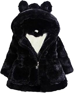 AiWMGL Girls Winter Faux Fur Hooded Coat for Kids