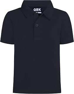 QBK Toddler to Youth Boy's Performance Polo Kids Collared Golf Shirt