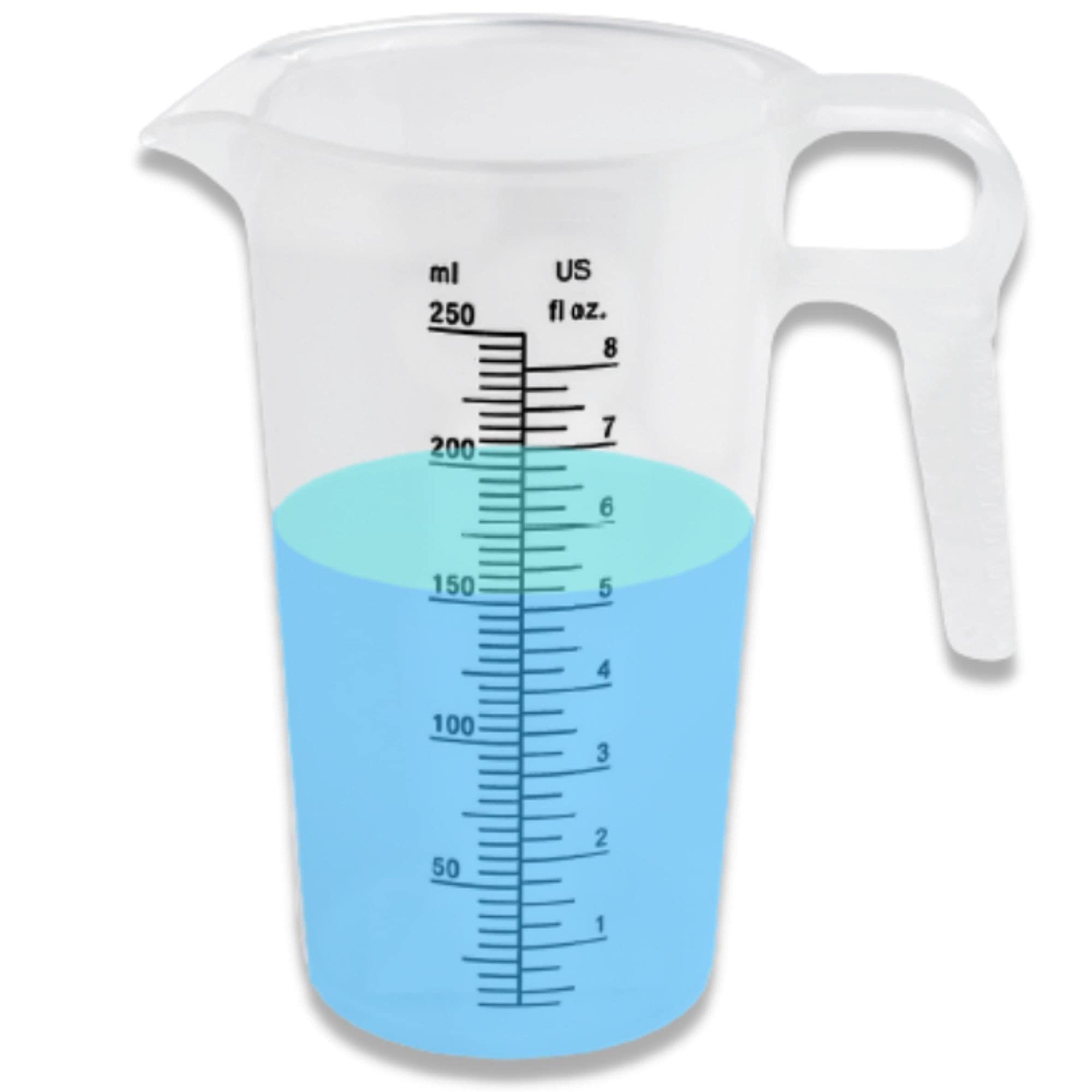 ACCUPOUR 8oz (250 mL) Measuring Pitcher, Plastic, Multipurpose - Great for Chemi