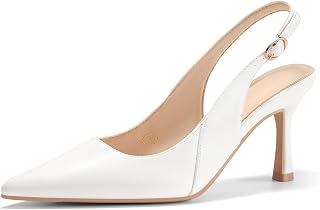 Coutgo Zapatos de tacón de gatito con puntera cerrada y puntiaguda para mujer, zapatos de vestir de boda