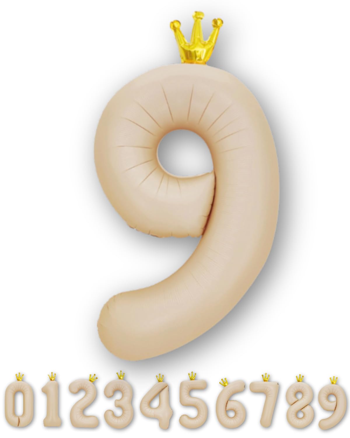 La Kissa Number Balloons, Birthday Decoration, Balloons, with Crown, 40 inches, 