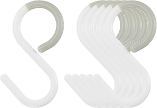 6 S Hooks 3.5" Plastic Hanging S Shaped Hooks Large Size S Hangers Closet Rod Hooks Kitchen Utensils Cup Plants Jewelry Jeans Clothes Towel Tool, White
