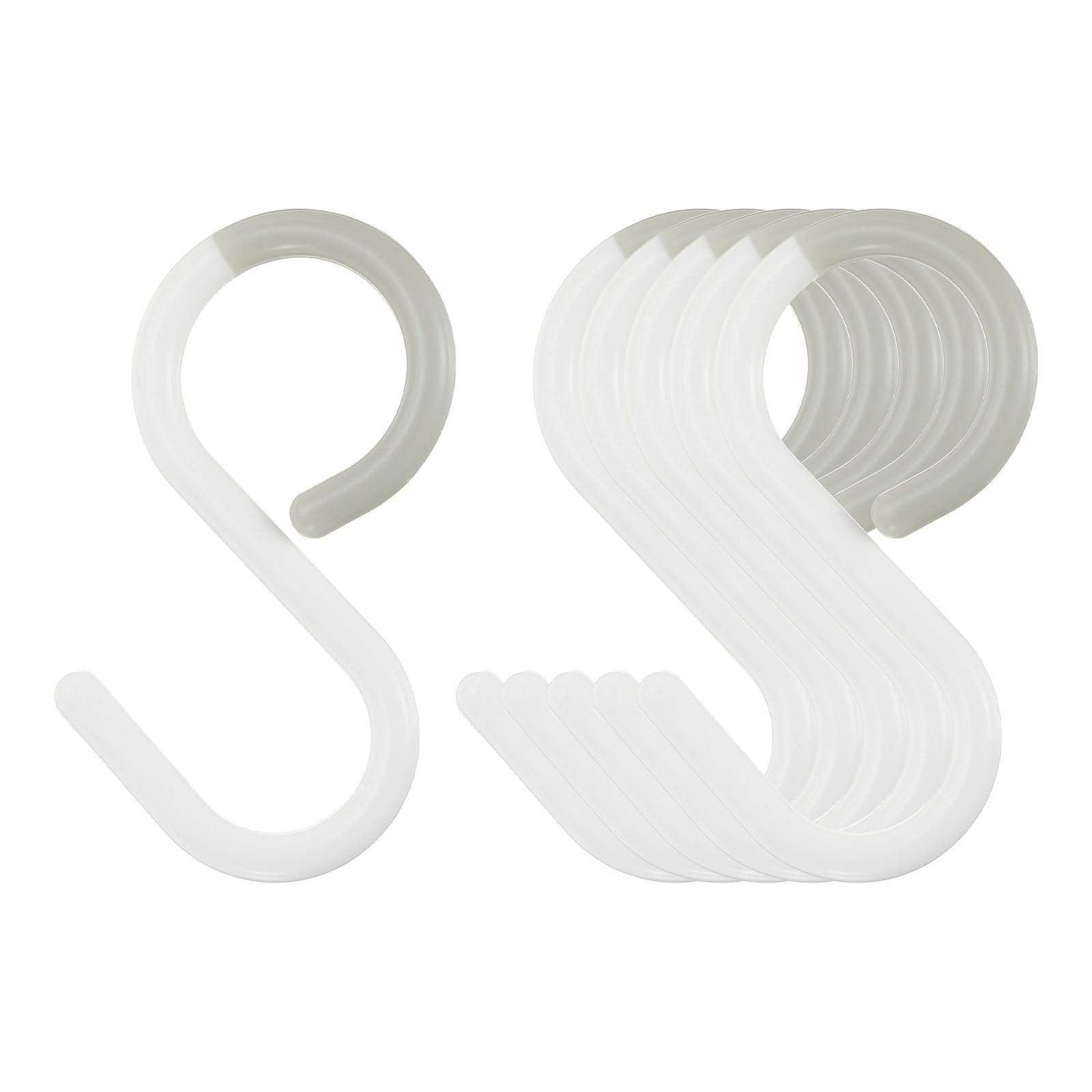 6 S Hooks 3.5" Plastic Hanging S Shaped Hooks Large Size S Hangers Closet Rod Ho