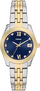 Fossil Scarlette Watch for Women, 32mm Quartz Three Hand Date Movement with Stainless Steel Strap