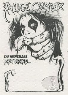 Alice Cooper 1986 Nightmare Returns Backstage Pass