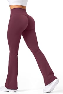 Sunzel Women Mini Flared Leggings Seamless Front Flared Yoga Pants Tummy Control