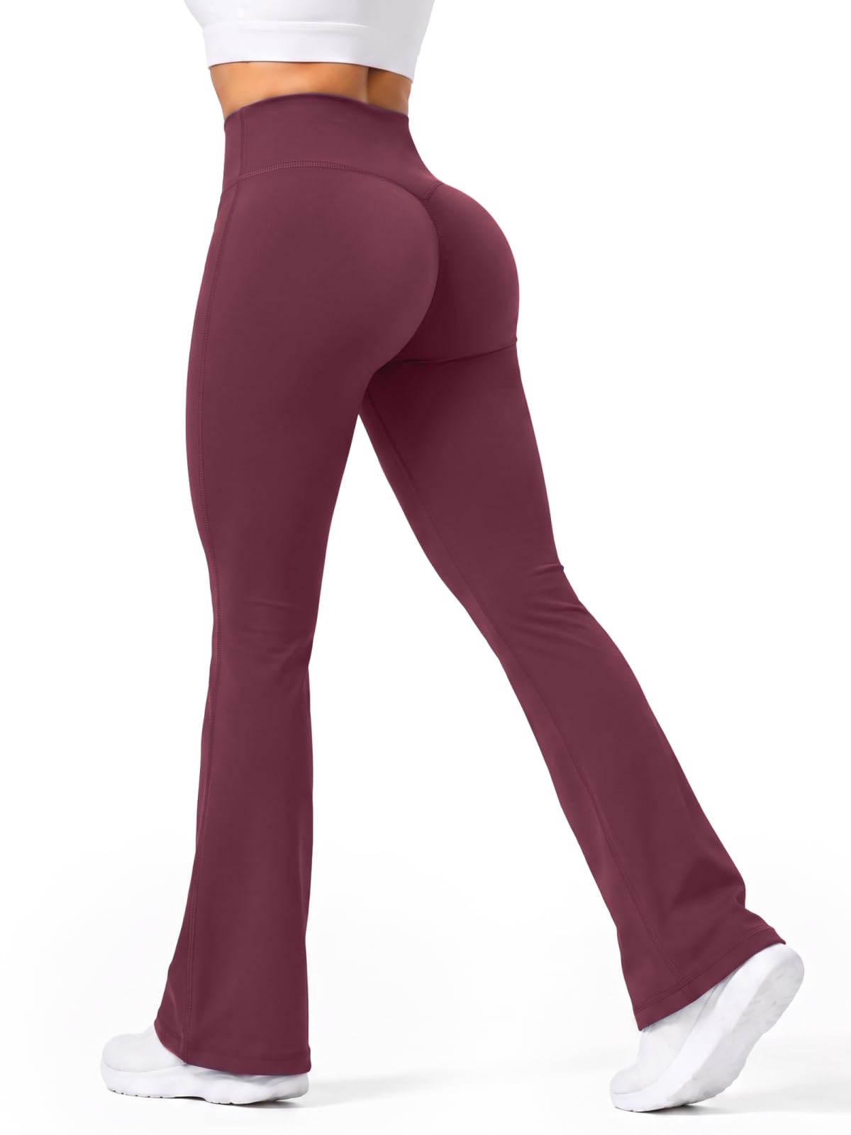 Sunzel Women Mini Flared Leggings Seamless Front Flared Yoga Pants Tummy Control