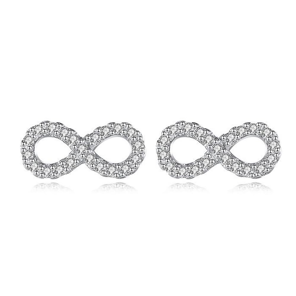 Elegant Infinity Stud Earrings Sparkly Jewelry for Women
