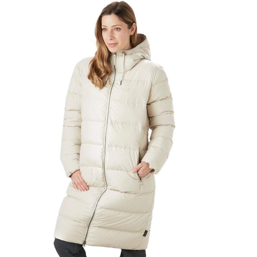 Jack Wolfskin Women's Crystal Palace Down Puffer Long Jacket, Dusty Grey, X-Smal