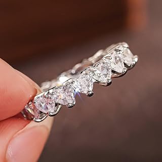 Women's Ring Cubic Zirconia Heart Shape Versatile Jewelry