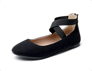 DREAM PAIRS Women's Ballet Flats Comfortable Ballet Flats with Ankle Strap Sole_Stretchy-E