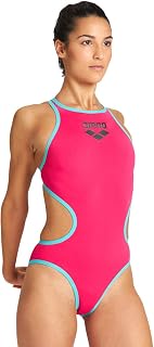 arena One Big Logo Women's Quick Dry One Piece Swimsuit, arena MaxLife Eco Fabric Sporty Swimsuit with Maximum Chlorine Resistance and UPF 50+ UV Protection