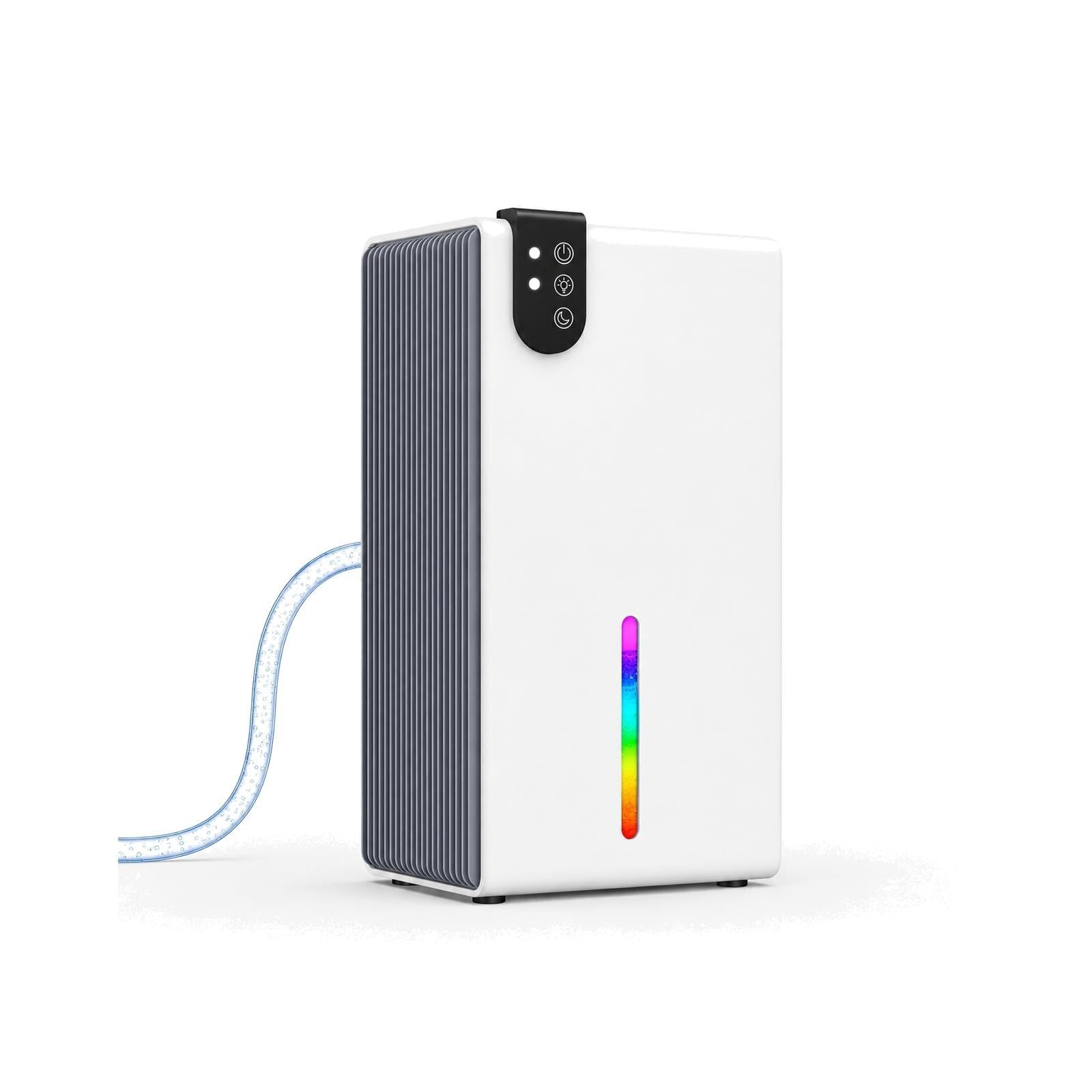 98 OZ Small Dehumidifier for Home 1000 Sq Ft, Quiet Dehumidifier with Drain Hose
