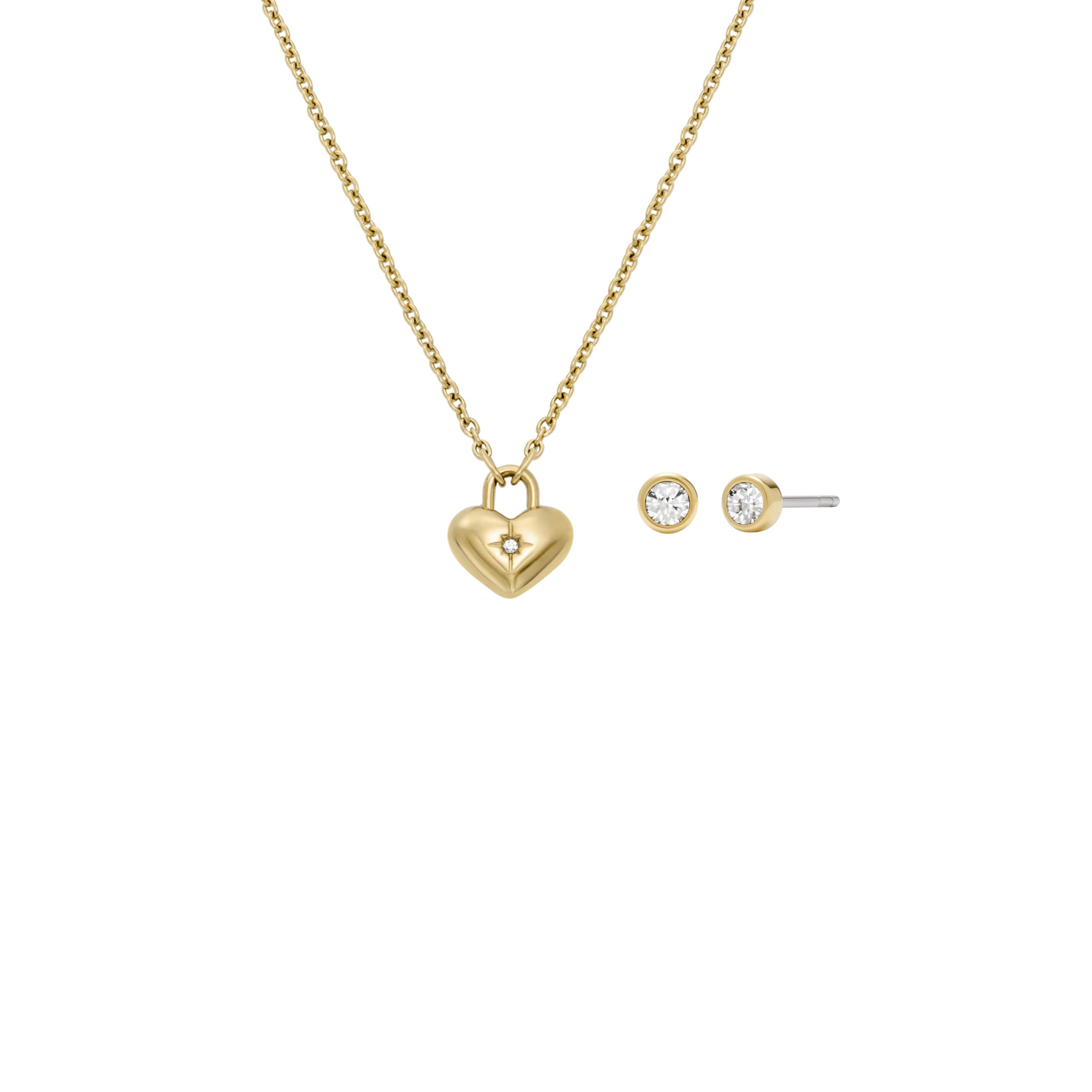 Fossil Women's All Stacked Up Gold-Tone Stainless Steel Beaded Necklace (Model: 