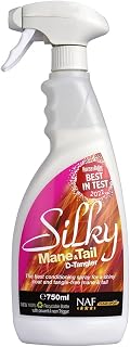 NAF Silky Mane & Tail D-Tangler Spray 750ml Conditioning Spray Horses | Leave-in conditioning spray for horses that detangles mane and tail, leaving hair soft, smooth and shiny