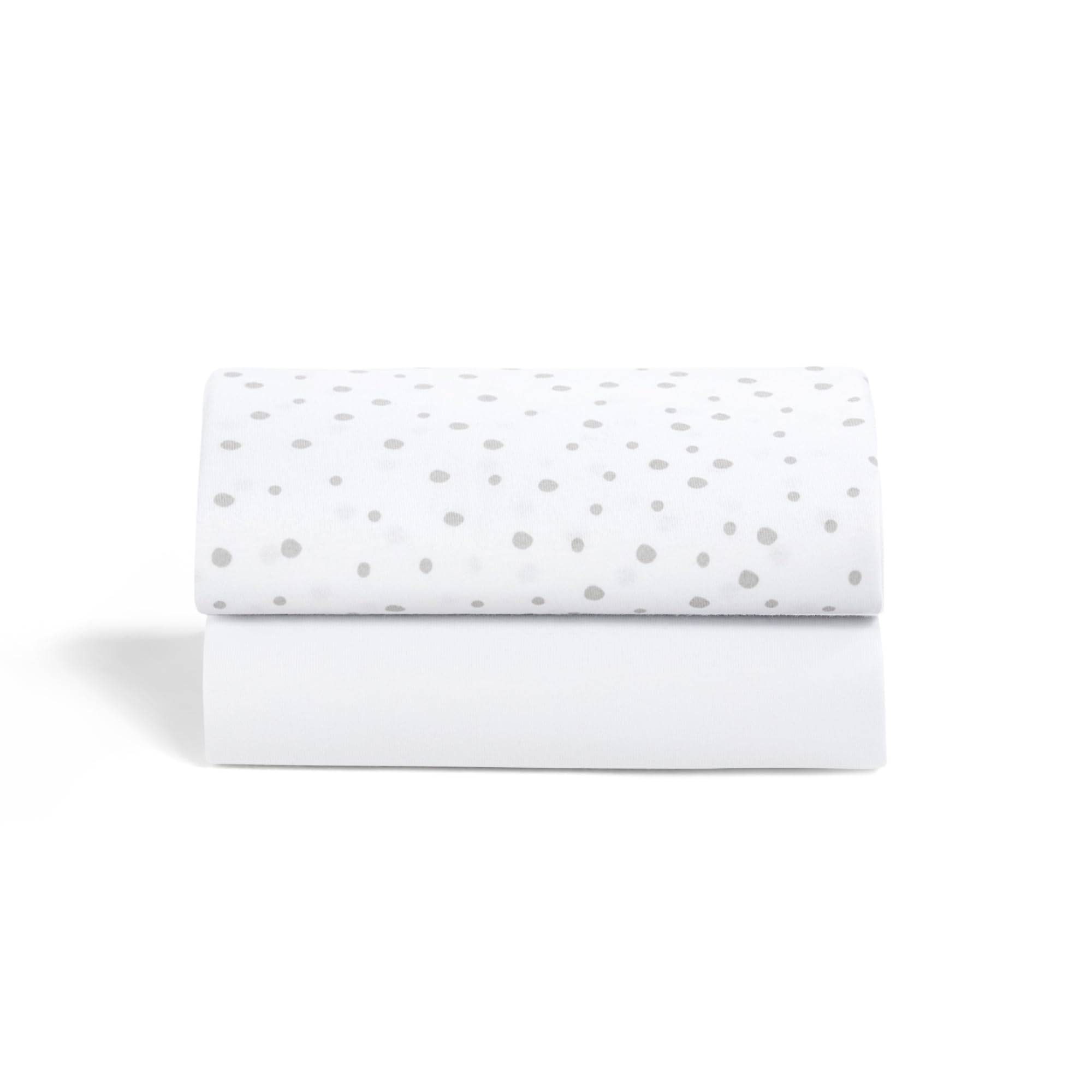 Snuz SnuzPod Bedside Crib Fitted Sheets, Grey Spot (w. white sheet) | Fits All S