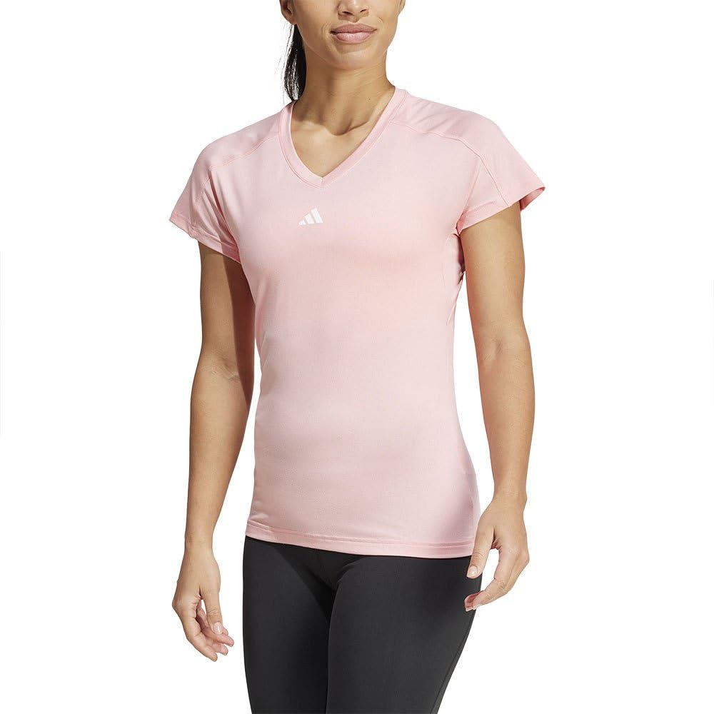 Adidas Womens Aeroready Train Essentials Minimal Branding V-Neck T-Shirt