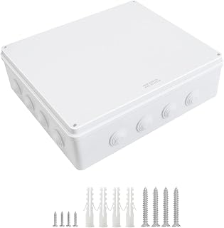 LeMotech ABS Plastic Junction Box Dustproof Waterproof IP65 Universal Electrical Project Junction Box White 40x35x12cm / 15.7 x 13.8 x 4.7 in / 400x350x120mm
