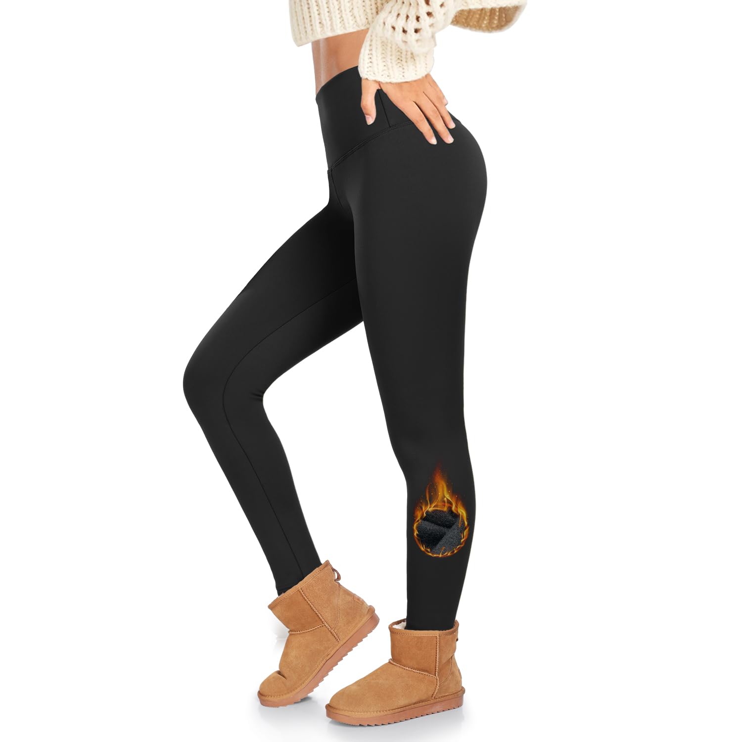 ACTINPUT Thermal Leggings Women High Waisted Thick Fleece Lined Leggings Long Wi