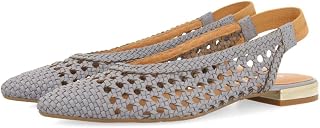 GIOSEPPO ARGIRITA Women's Braided Leather Ballet Flats in Light Blue