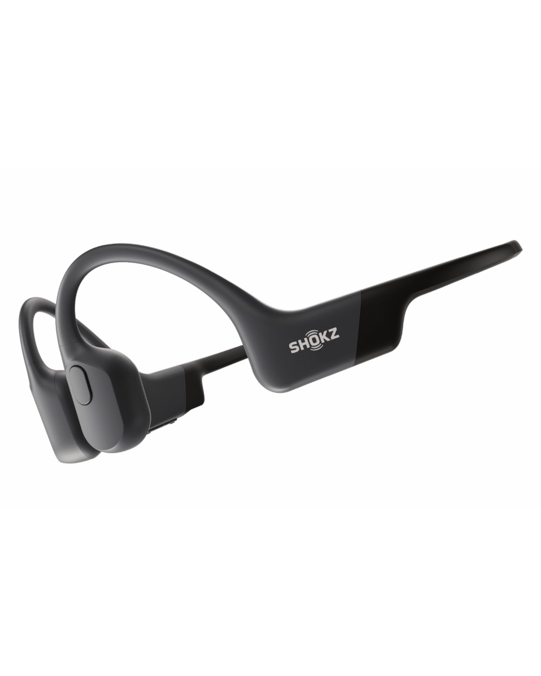 SHOKZ OpenRun Bone Conduction Sports Headphones, Black | Bundle with Sweat Headb