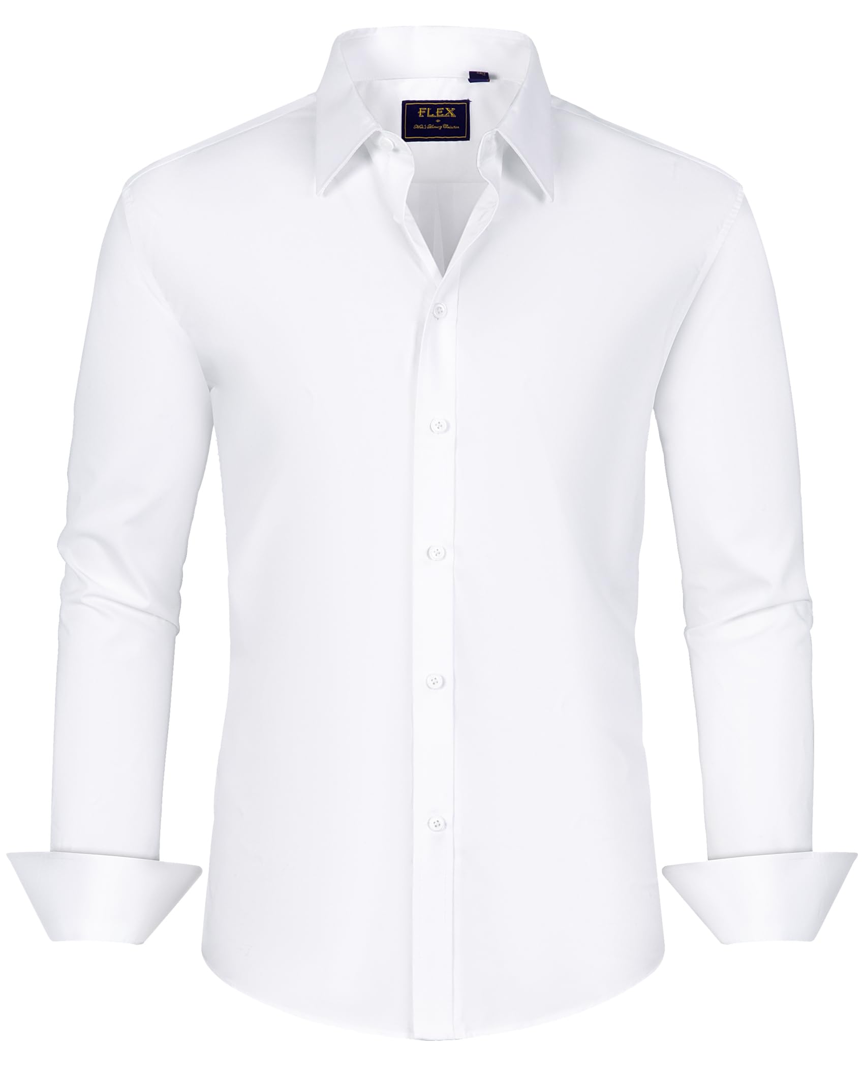 J.VER Chemise à manches longues pour homme avec bouclier anti-taches, extensible