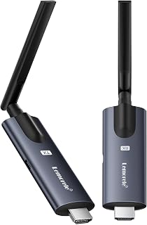 Lemorele Wireless HDMI Transmitter and Receiver, Deep Gray Aluminum Alloy | 5GHz up to 656ft, 1080P 60Hz, Plug and Play, TuTuPlay App Monitor, for Security, Streaming, Home Theater, PC & TV, 1TX+1RX