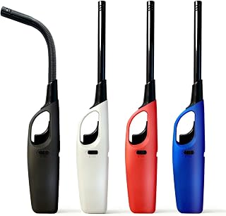 4 Pack Butane Candle Lighters Refillable Long Lighters for Candle Grill BBQ | Refillable