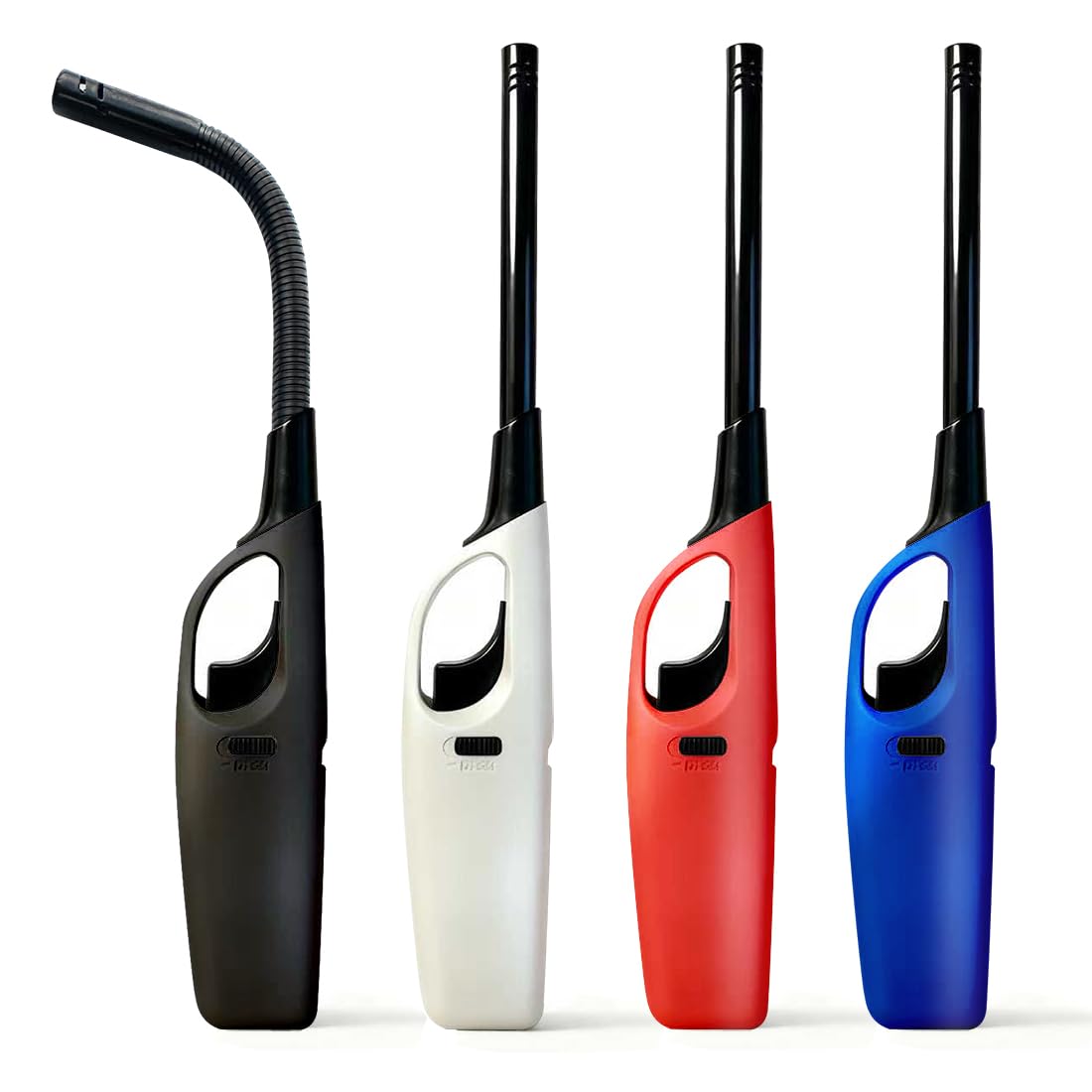 4 Pack Butane Candle Lighters Refillable Long Lighters for Candle Grill BBQ | Re