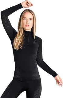 Odlo Women's Functional Long Sleeve Top with Zip Performance Warm Eco